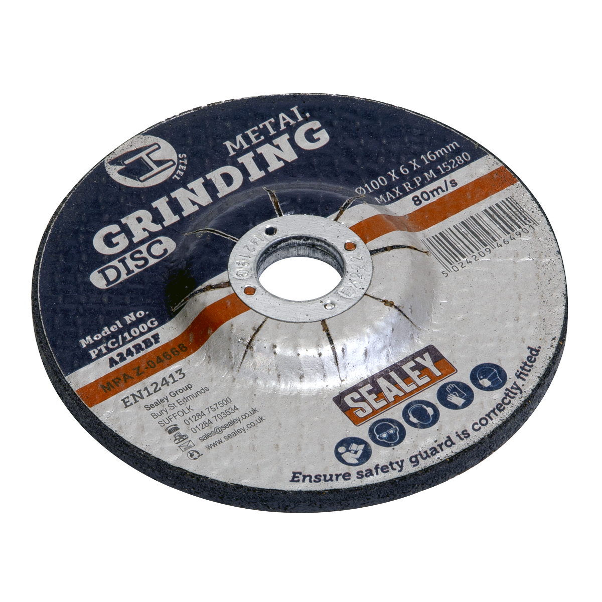 Sealey PTC/100G Grinding Disc Ø100 x 6mm Ø16mm Bore