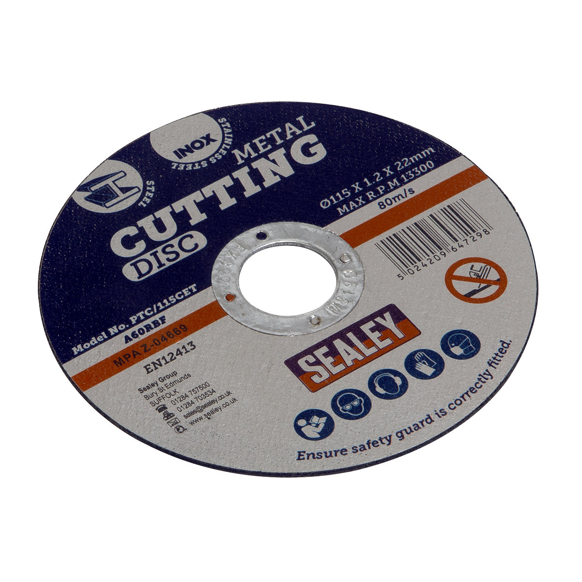 Sealey PTC/115CET Cutting Disc Ø115 x 1.2mm 22mm Bore