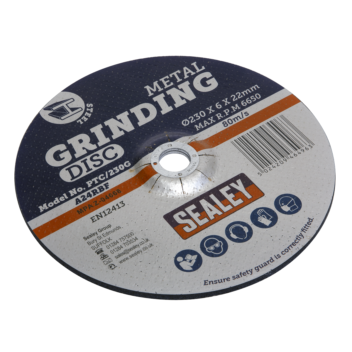 Sealey PTC/230G Grinding Disc Ø230 x 6mm 22mm Bore