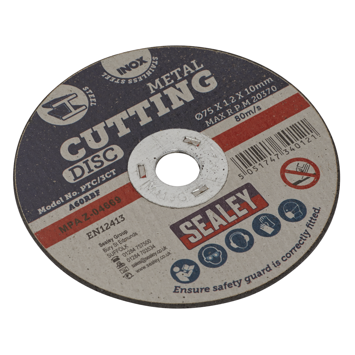 Sealey PTC/3CT Cutting Disc Ø75 x 1.2mm 10mm Bore