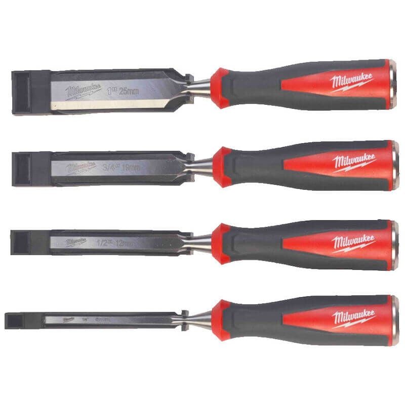 Milwaukee 4932479897 4 Piece Beveled Edge Chisel Set