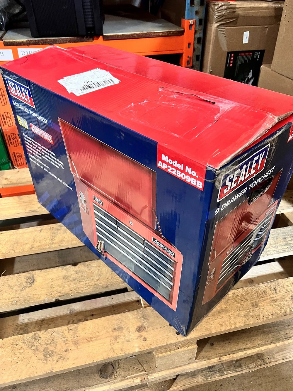 REFURBISHED CLASS A - Sealey AP22509BB Topchest 9 Drawer with Ball Bearing Runners - Red/Grey - Tool Chests - SLY-15857-Refurb - Sealey Tools UK - Trade Counter Direct