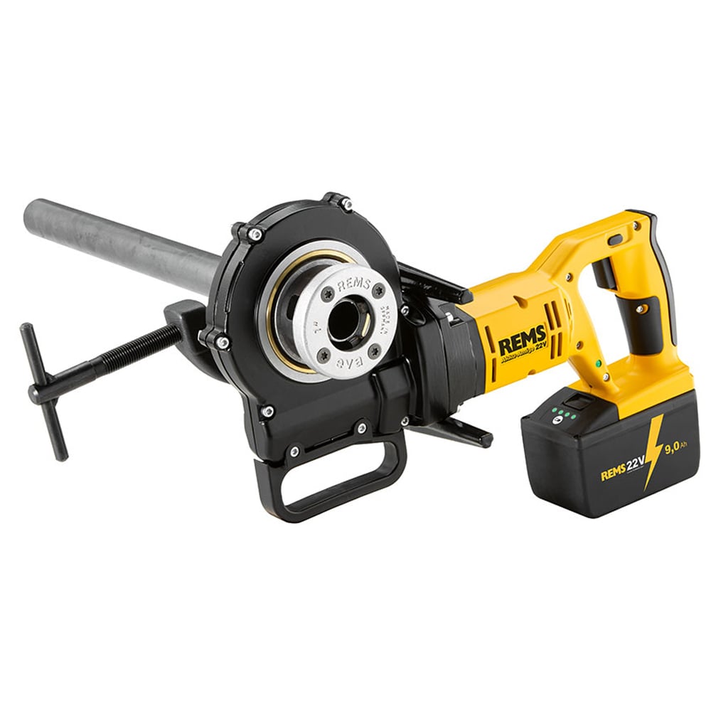 Rems 530016 Akku - Amigo 22V Pipe Threading Set M 20 - 25 - 32 - 9.0Ah Battery and Charger - 530016 - REMS Tools - Trade Counter Direct