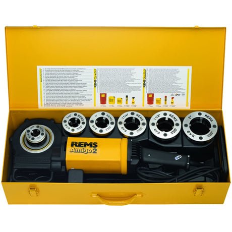 REMS Amigo Pipe Threading Set M - 16, 20, 25, 32mm Dies - 530022-110V - REMS Tools - Trade Counter Direct