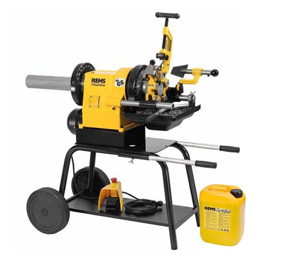 REMS Magnum 3000 LT Pipe Threading Machine 3" - 110v Threader (inc Wheeled Stand + Oil) - 380309-110V-KIT - REMS Tools - Trade Counter Direct
