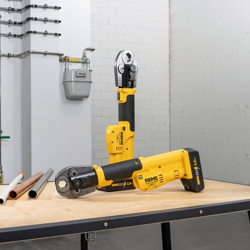 REMS Mini - Press S 22V ACC Cordless Radial Press Kit – 2x Batteries & L - Boxx (578016) - 578016 - REMS Tools - Trade Counter Direct