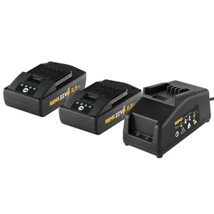 Rems Power Pack 22V, 2 X 2.5Ah Batteries with a 230V, 90W Charger - Kit - 571590 - REMS Tools - Trade Counter Direct