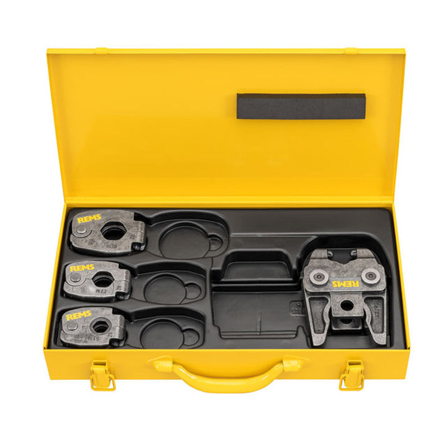 REMS Pressing Rings Set with MINI Z8V Adaptor, 15, 22, 28mm | M Profile - 574618R - REMS Tools - Trade Counter Direct