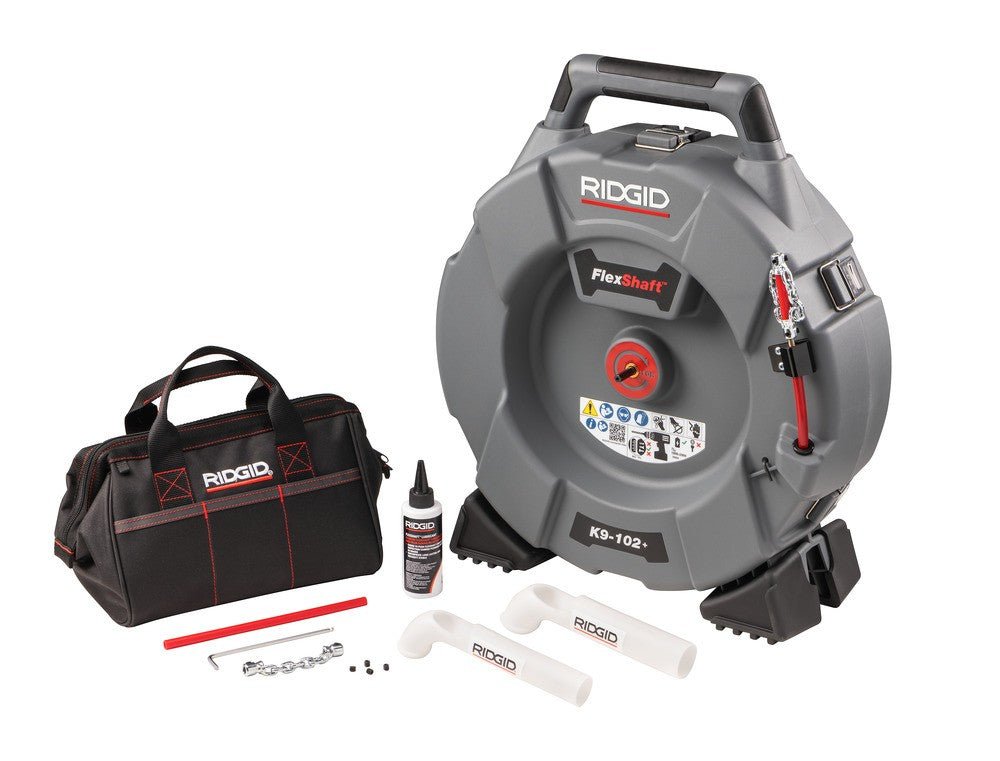 RIDGID FlexShaft® K9 - 102+ Drain Cleaning Machine – 6mm Cable, 15.2m Reach (1¼″–2″ Pipes) - 76193 - Ridgid Tools - Trade Counter Direct