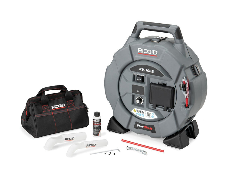RIDGID K9-102B Battery-Powered FlexShaft Drain Cleaning Kit – 2 × 5.0Ah Batteries – 80288 - 80288 - Ridgid Tools - Trade Counter Direct
