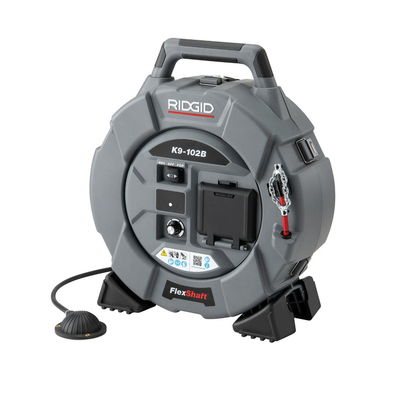 RIDGID K9-102B Battery-Powered FlexShaft Drain Cleaning Kit – 2 × 5.0Ah Batteries – 80288 - 80288 - Ridgid Tools - Trade Counter Direct