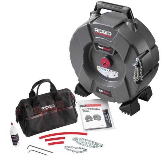 Ridgid K9 - 204 FlexShaft Drain Cleaning Machine - Chain Knocker - K9 - 204 FlexShaft - 64278 - Ridgid Tools - Trade Counter Direct