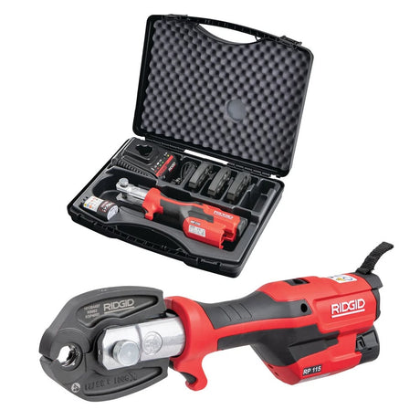 Ridgid RP 115 Micro - Press Tool Kit with M15 - 18 - 22 Jaws, 12V Battery & 230V Fast Charger - 76948 - Ridgid Tools - Trade Counter Direct