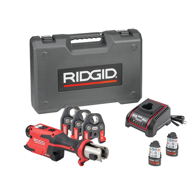 RIDGID RP 251 Press Tool Kit with M - Profile Jaws (15, 22, 28mm) – 12V Battery & Charger - 78288 - Ridgid Tools - Trade Counter Direct