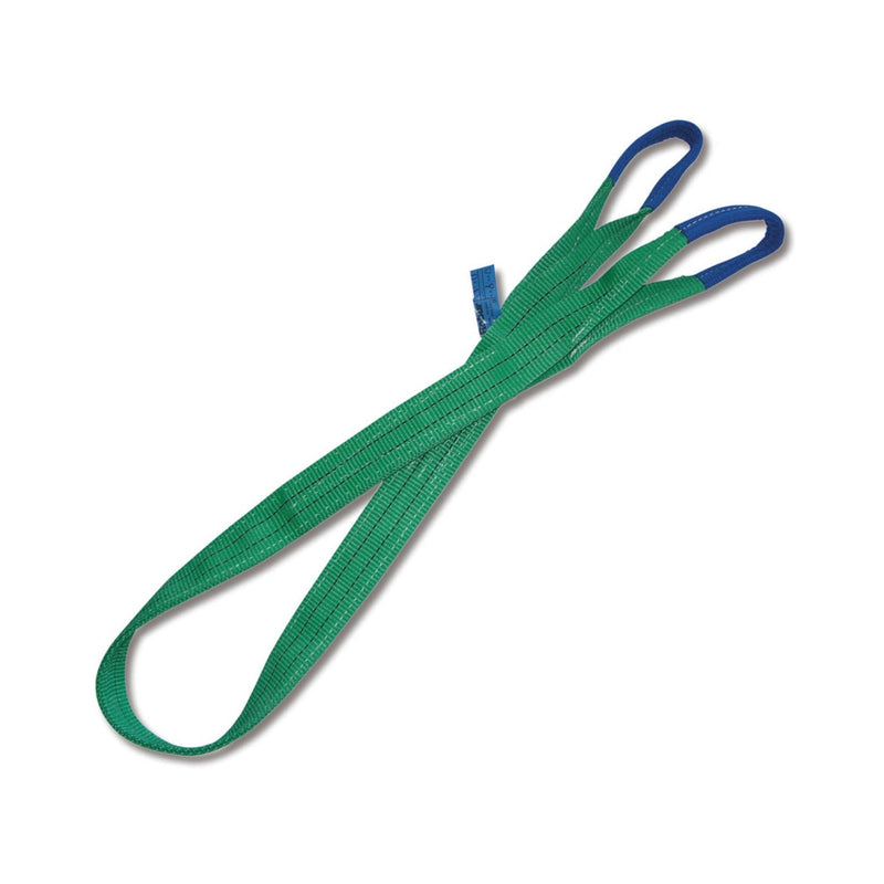 Robur lifting web slings, green 2t two layers with reinforced eyes high - tenacity polyester (PES) belt - 8153 1 - T2 - WEB-081530010 - Robur - Trade Counter Direct