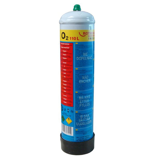 Rothenberger 3.5741 Oxygen Gas Cylinder Singles - Oxygen Refill - 35750 - Rothenberger - Trade Counter Direct