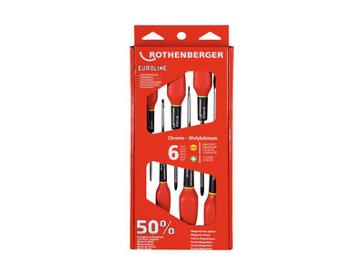 Rothenberger Euroline Screwdriver Set 6 Piece (pozidrive) – 73571 - 73571 - Rothenberger - Trade Counter Direct