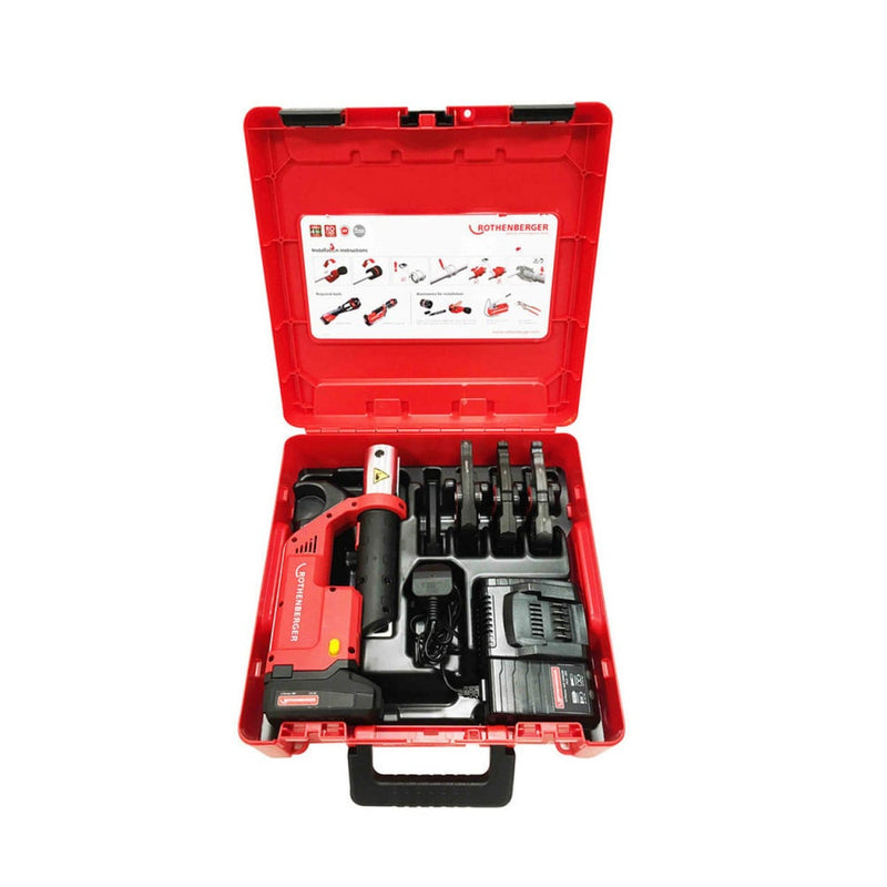 Rothenberger ROMAX Compact TT Press Tool Kit M15 - 22 - 28, 18V 2Ah - 1000002124 - ROMAXCOMPACT-BUN1 - Rothenberger - Trade Counter Direct
