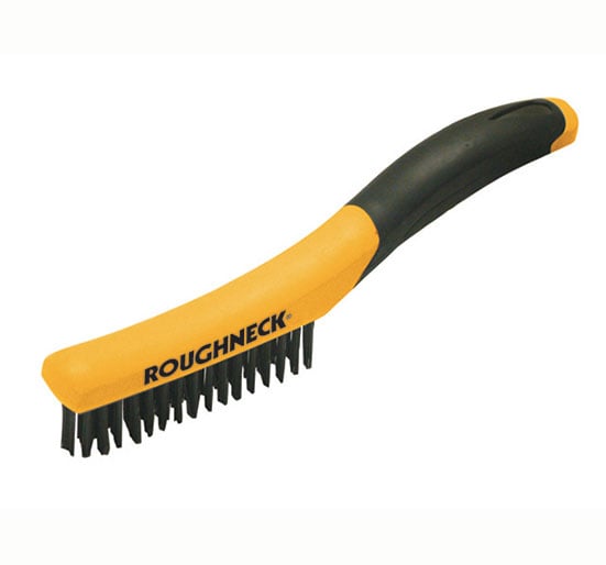 Roughneck Shoe Handle Wire Brush Soft Grip 250mm 10 inch - 10in - ROU52044 - Roughneck - Trade Counter Direct