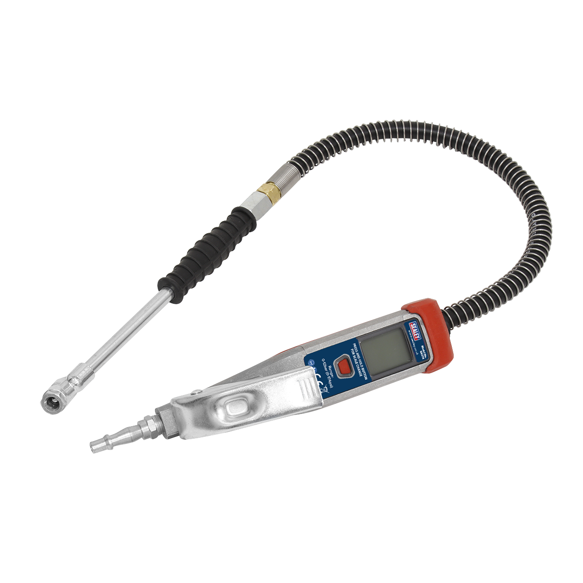 Sealey SA374 Digital Tyre Inflator 0.5m Hose with Twin Push-On Connector