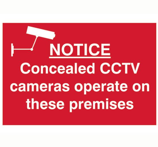 Scan Notice Concealed CCTV Cameras Operate On These Premises - PVC 300 x 200mm - Single Unit - SCA1607 - Scan - Trade Counter Direct