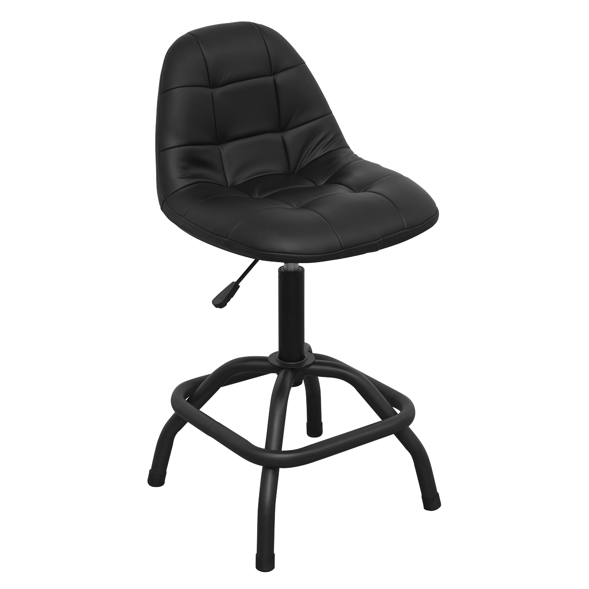 Sealey SCR01B Workshop Stool Pneumatic with Adjustable Height Swivel Seat & Back Rest