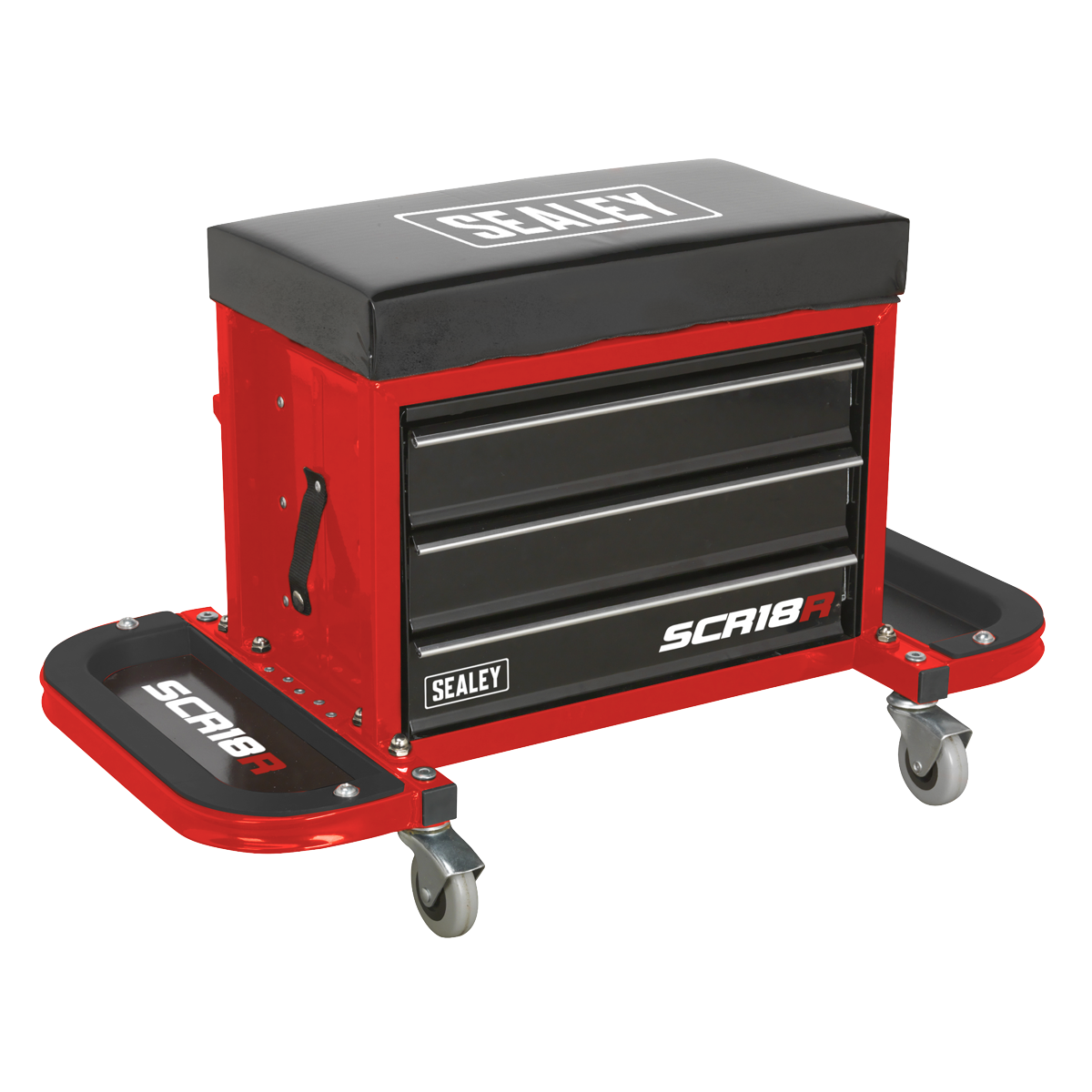Sealey SCR18R Mechanic's Utility Seat & Toolbox - Red