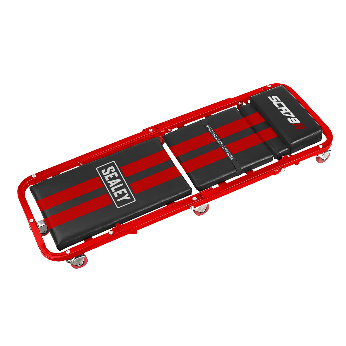 Sealey SCR79 Creeper/Seat Steel with 7 Wheels & Adjustable Head Rest