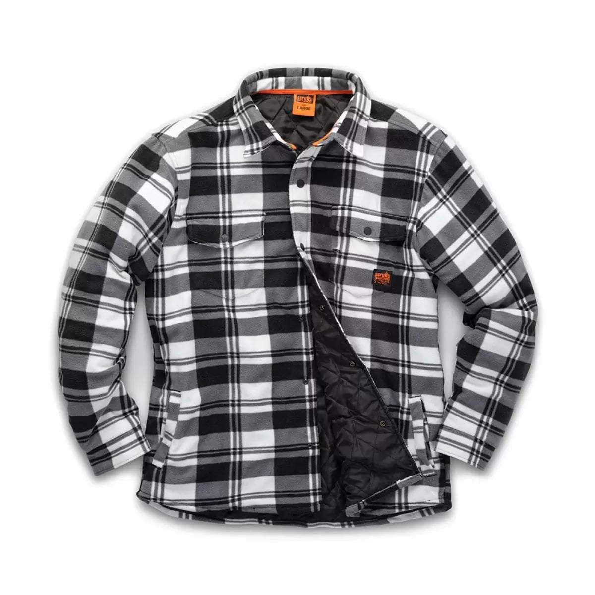 Scruffs Worker Padded Checked Shirt Black/White - T55355 - Scruffs - Trade Counter Direct
