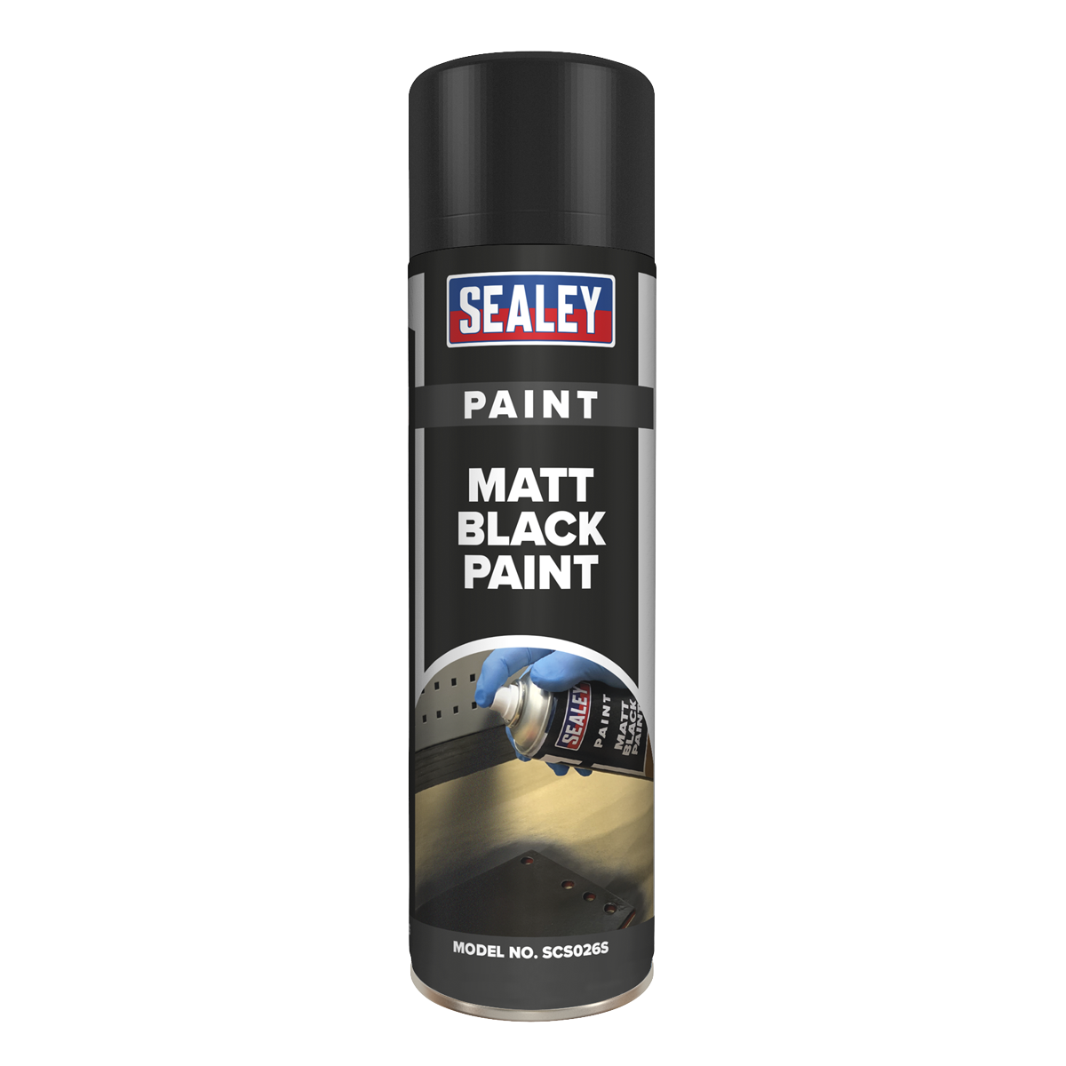 Sealey SCS026 Black Matt Paint 500ml Pack of 6