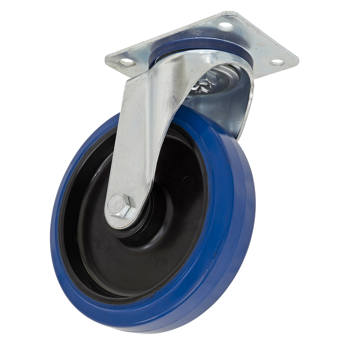 Sealey SCW3100SPEM Heavy-Duty Blue Elastic Rubber Swivel Castor Wheel Ø100mm - Trade