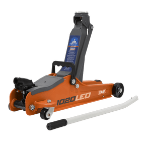 Sealey 1020LEO Trolley Jack 2tonne Low Entry Short Chassis - Orange - 1020LEO - Sealey Tools UK - Trade Counter Direct
