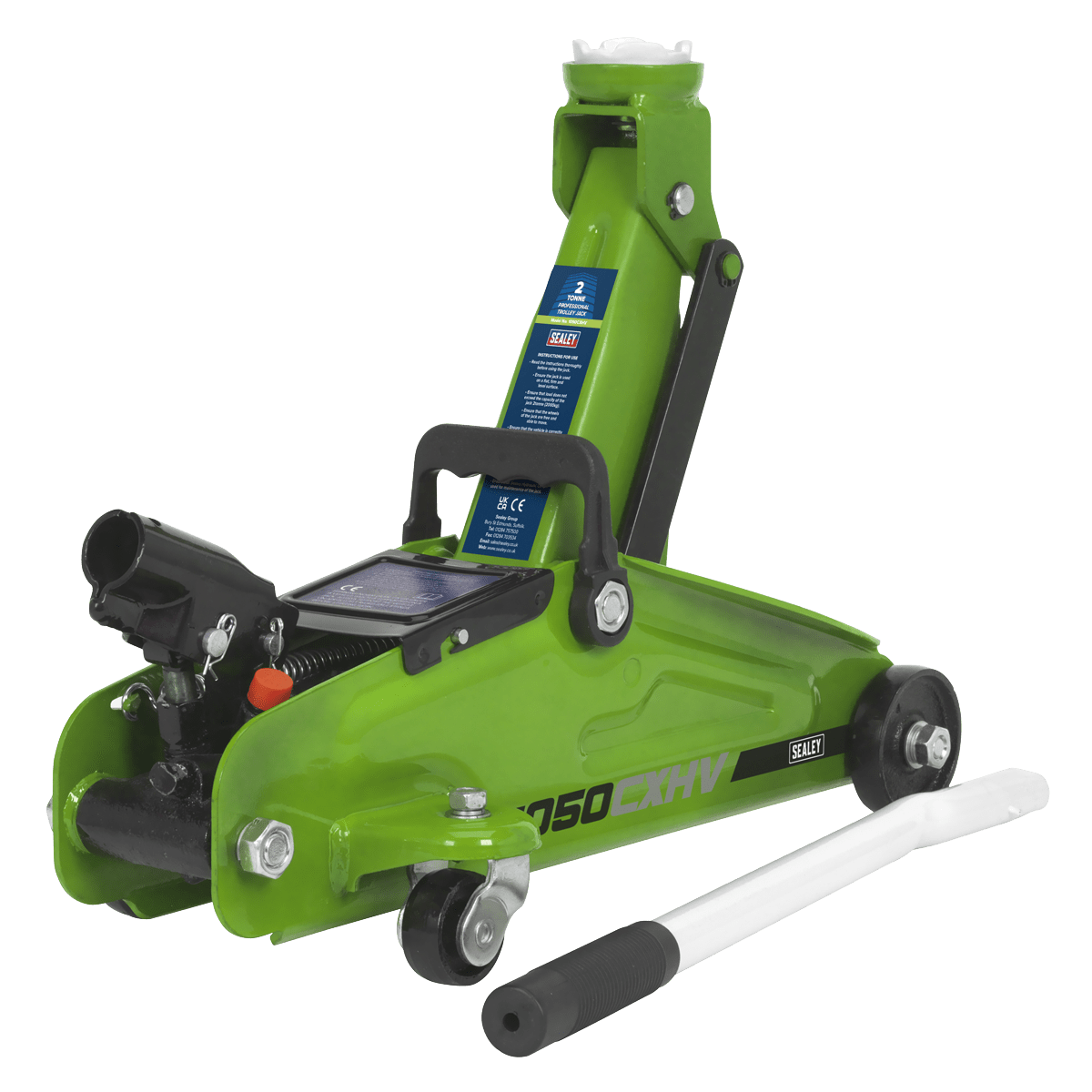 Sealey 1050CXHV Trolley Jack 2tonne Short Chassis - Hi - Vis - 1050CXHV - Sealey Tools UK - Trade Counter Direct