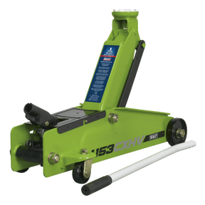 Sealey 1153CXHV Trolley Jack 3tonne Long Chassis Heavy - Duty Hi - Vis - 1153CXHV - Sealey Tools UK - Trade Counter Direct
