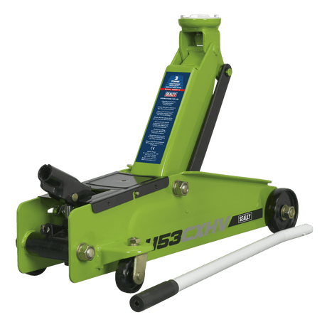 Sealey 1153CXHV Trolley Jack 3tonne Long Chassis Heavy - Duty Hi - Vis - 1153CXHV - Sealey Tools UK - Trade Counter Direct