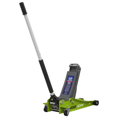 Sealey 2001LEHV Trolley Jack 2.25tonne Low Entry Rocket Lift Hi - Vis Green - 2001LEHV - Sealey Tools UK - Trade Counter Direct