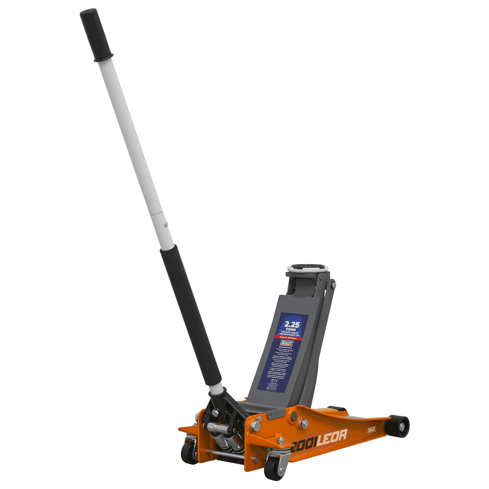 Sealey 2001LEOR Trolley Jack 2.25tonne Low Entry Rocket Lift Orange - 2001LEOR - Sealey Tools UK - Trade Counter Direct