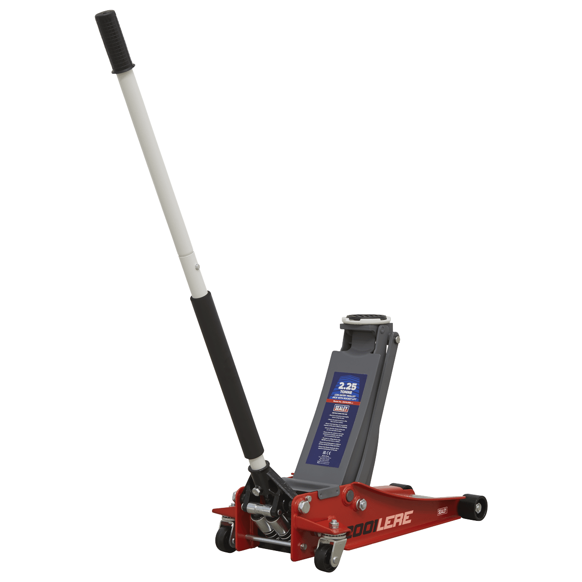 Sealey 2001LERE Trolley Jack 2.25tonne Low Entry Rocket Lift Red - 2001LERE - Sealey Tools UK - Trade Counter Direct