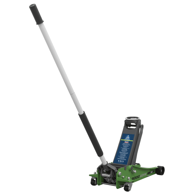 Sealey 3000LEHV Trolley Jack 3tonne Low Entry Rocket Lift Hi - Vis Green - 3000LEHV - Sealey Tools UK - Trade Counter Direct