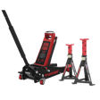 Sealey 3040ARCOMBO Trolley Jack 3t & Axle Stands (Pair) 3t per Stand Combo - 3040ARCOMBO - Sealey Tools UK - Trade Counter Direct