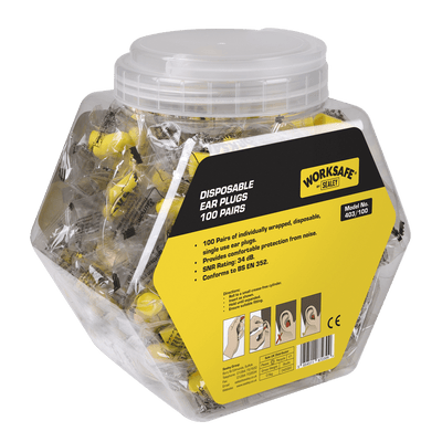 Sealey 403/100 Worksafe® Disposable Ear Plugs - 100 Pairs - 403/100 - Sealey Tools UK - Trade Counter Direct