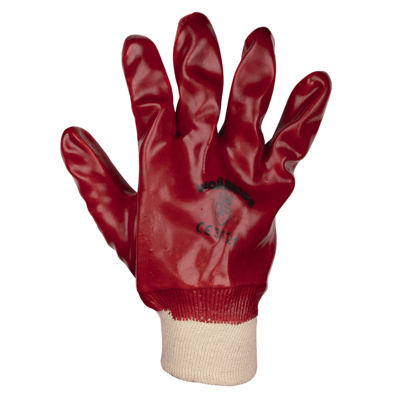 Sealey 9106XL/12 Worksafe® PVC Knit Wrist Gloves, X-Large - Pack of 12 Pairs - 9106XL/12 - Sealey Tools UK - Trade Counter Direct