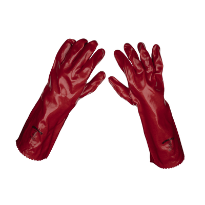 Sealey 9114 Worksafe® PVC Gauntlets 450mm, Red - Pair - 9114 - Sealey Tools UK - Trade Counter Direct