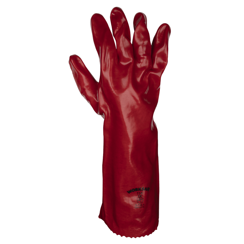 Sealey 9114/12 Worksafe® PVC Gauntlets 450mm, Red - Pack of 12 Pairs - 9114/12 - Sealey Tools UK - Trade Counter Direct