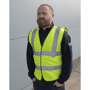 Sealey 9804M Worksafe® Hi-Vis Yellow Waistcoat - Medium - 9804M - Sealey Tools UK - Trade Counter Direct
