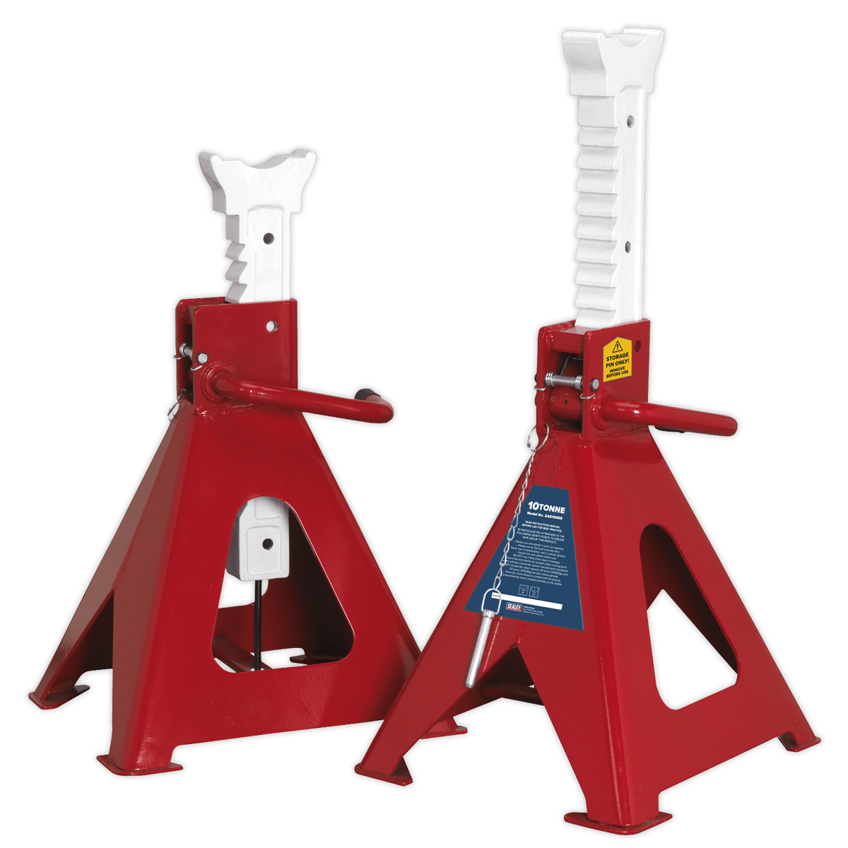 Sealey AAS10000 Axle Stands (Pair) 10tonne Capacity per Stand Auto Rise Ratchet - AAS10000 - Sealey Tools UK - Trade Counter Direct