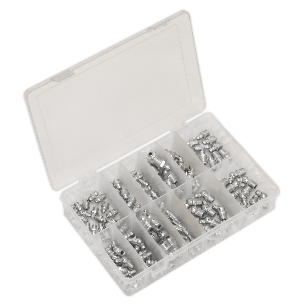 Sealey AB009GN Grease Nipple Assortment 130pc - Metric, BSP & UNF - AB009GN - Sealey Tools UK - Trade Counter Direct