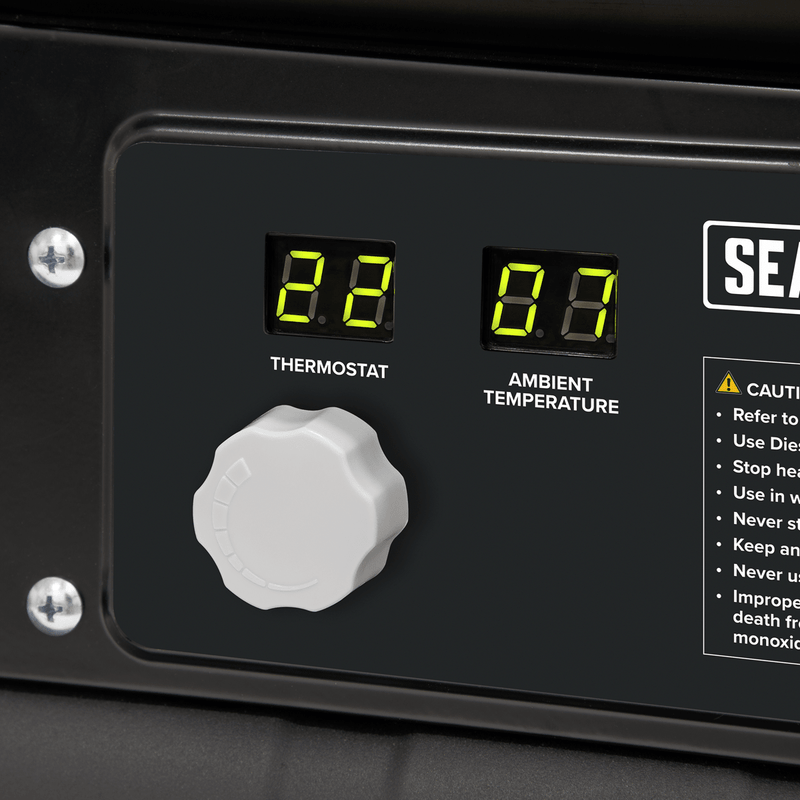 Sealey AB7081 Space Warmer® Paraffin/Kerosene/Diesel Heater 70,000Btu/hr with Wheels - AB7081 - Sealey Tools UK - Trade Counter Direct