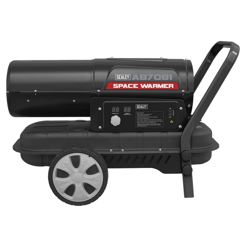 Sealey AB7081 Space Warmer® Paraffin/Kerosene/Diesel Heater 70,000Btu/hr with Wheels - AB7081 - Sealey Tools UK - Trade Counter Direct