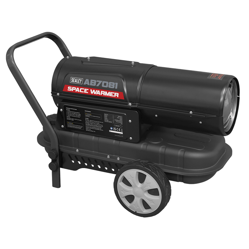 Sealey AB7081 Space Warmer® Paraffin/Kerosene/Diesel Heater 70,000Btu/hr with Wheels - AB7081 - Sealey Tools UK - Trade Counter Direct